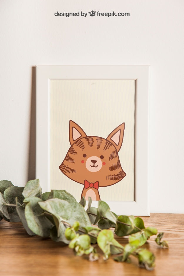 Frame With Leaves Decoration Psd