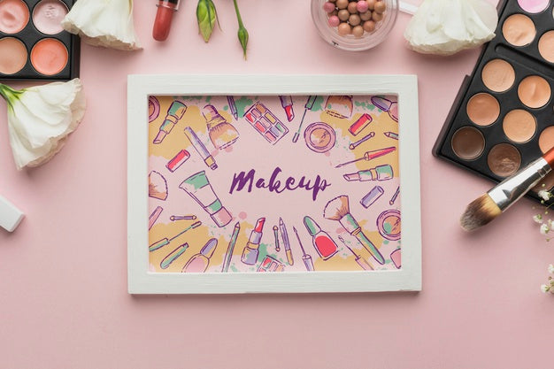 Frame With Makeup Message Mock-Up Psd