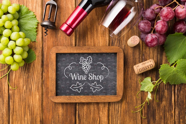 Frame With Natural Bottle Of Wine Psd