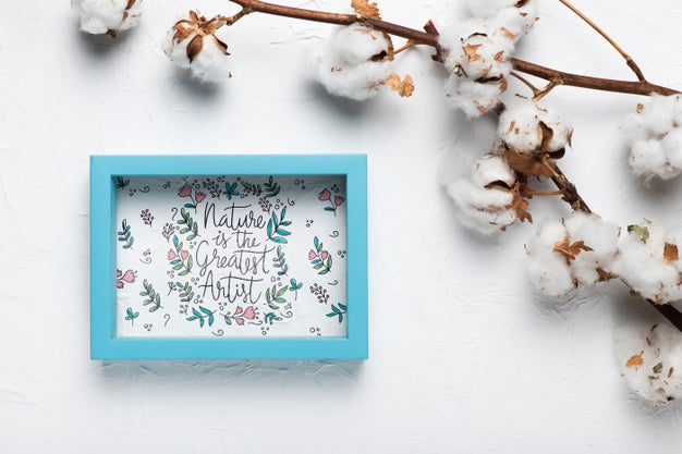 Frame With Nature Quote On Plain Background Psd