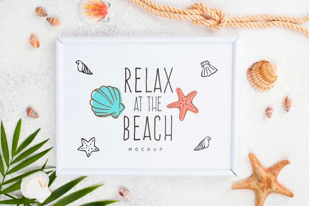 Frame With Nautical Summer Message Psd