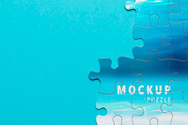 Frame With Puzzle Pieces And Copy-Space Psd