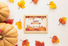 Frame With Thanksgiving Message And Colorful Leaves Psd