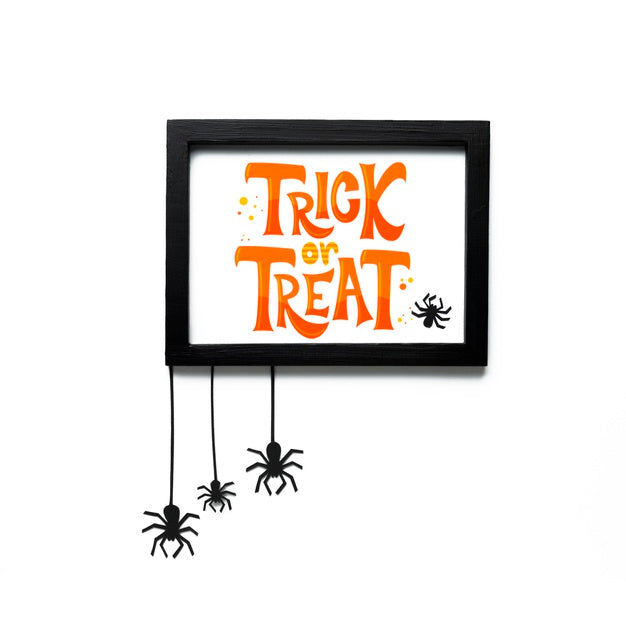 Frame With Trick Or Treat Message Psd