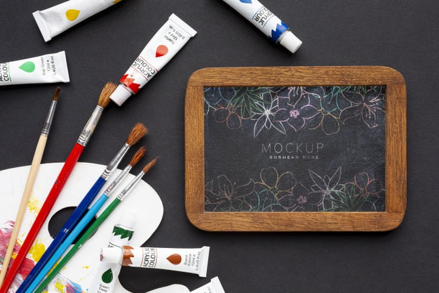 Frame With Watercolors Psd