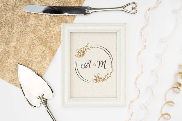 Frame With Wedding Cutlery Psd