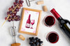 Frame With Wine Bottle On Table Psd