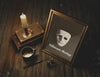 Framed Mask On A Wooden Gothic Table Psd