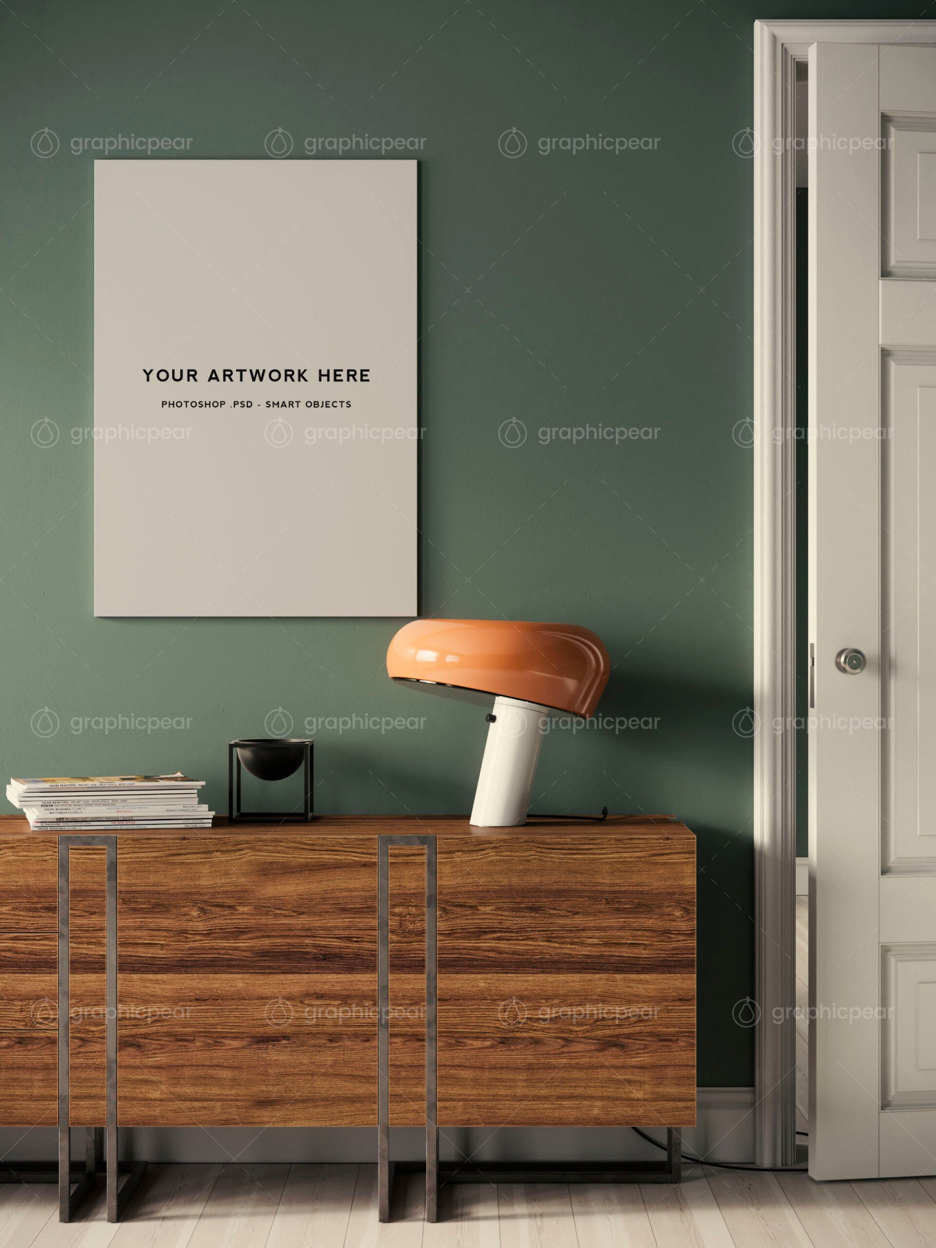 Frameless A1 Poster Interior Scene Mockup