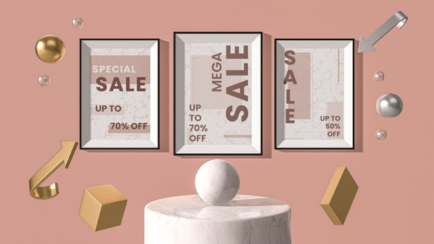 Frames 3D Mock-Up Hanging On Wall Psd