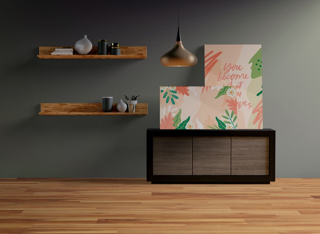 Frames Mock-Up Hanging On The Wall Psd