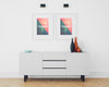 Frames On White Chest Of Drawers Mock Up Psd