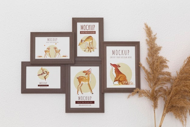 Frames With Ornamental Elements Mockup Psd