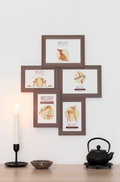 Frames With Ornamental Elements Mockup Psd