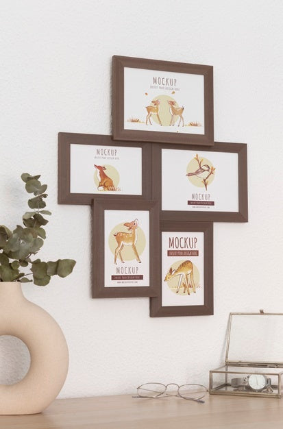 Frames With Ornamental Elements Mockup Psd