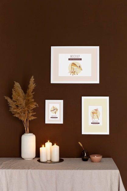 Frames With Ornamental Elements Mockup Psd