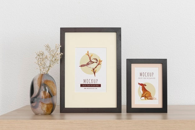 Frames With Ornamental Elements Mockup Psd