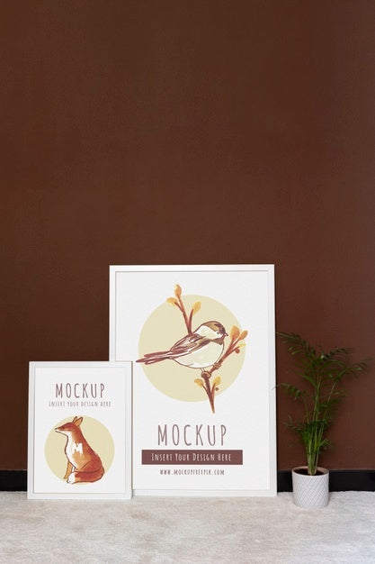 Frames With Ornamental Elements Mockup Psd