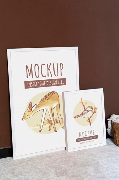 Frames With Ornamental Elements Mockup Psd