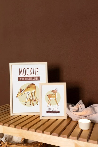 Frames With Ornamental Elements Mockup Psd