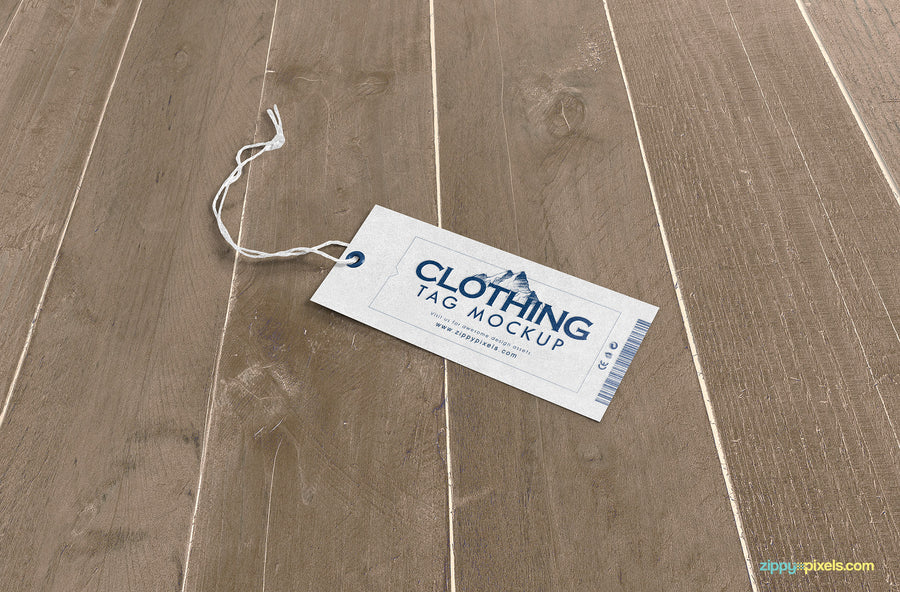Customizable Clothing Tag Mockup PSD