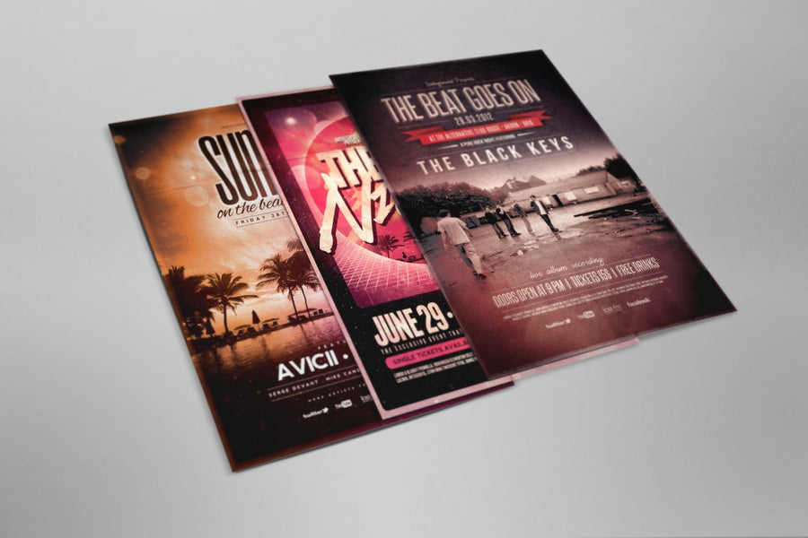 Flyer and Poster Top Side View (Mockup)