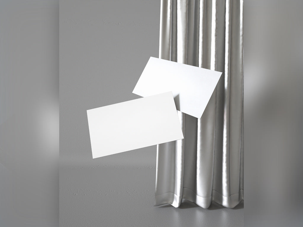 Two flying Business Cards Mockup PSD