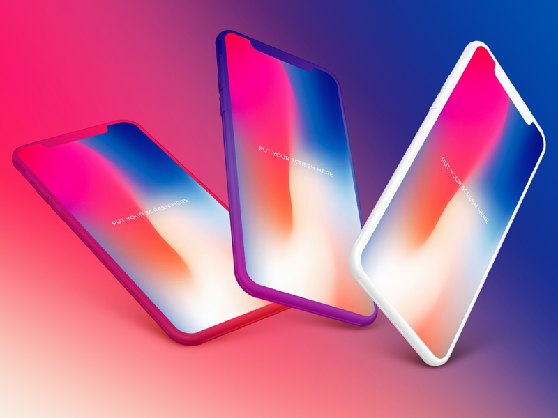 iPhone X Mockups Bundle with coloring option