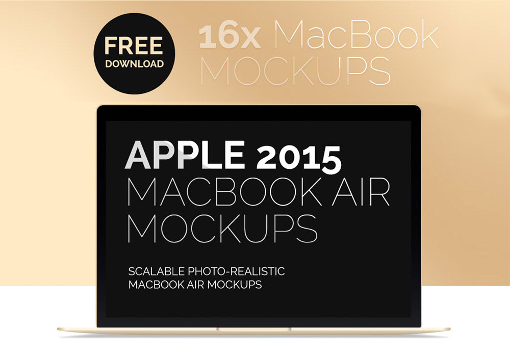 Multiple Angles of MacBook Air PSD Mockup