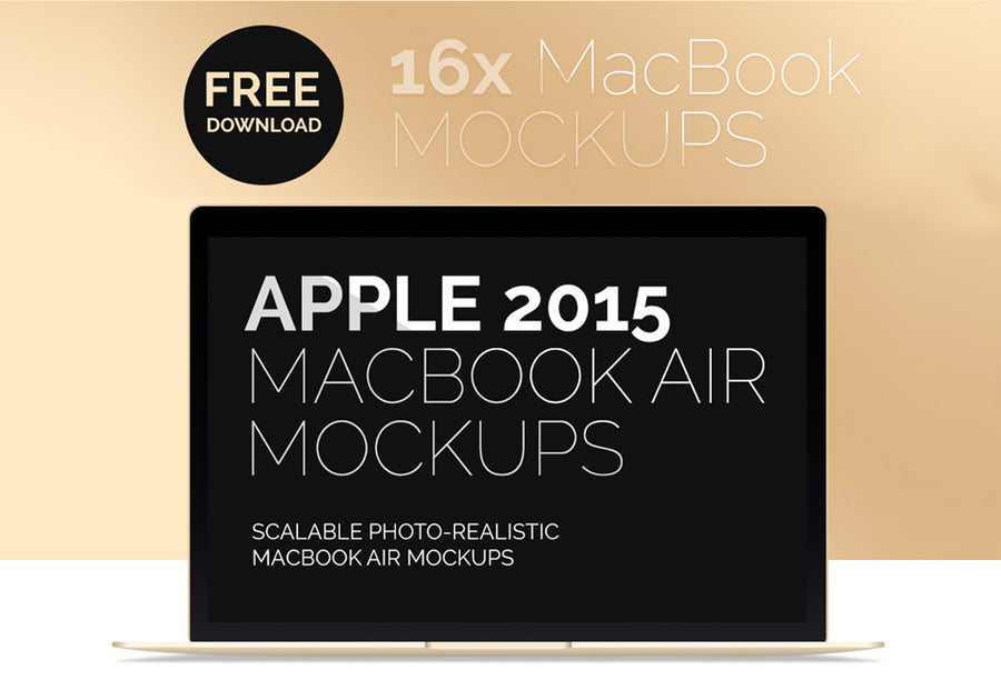 Multiple Angles of MacBook Air PSD Mockup