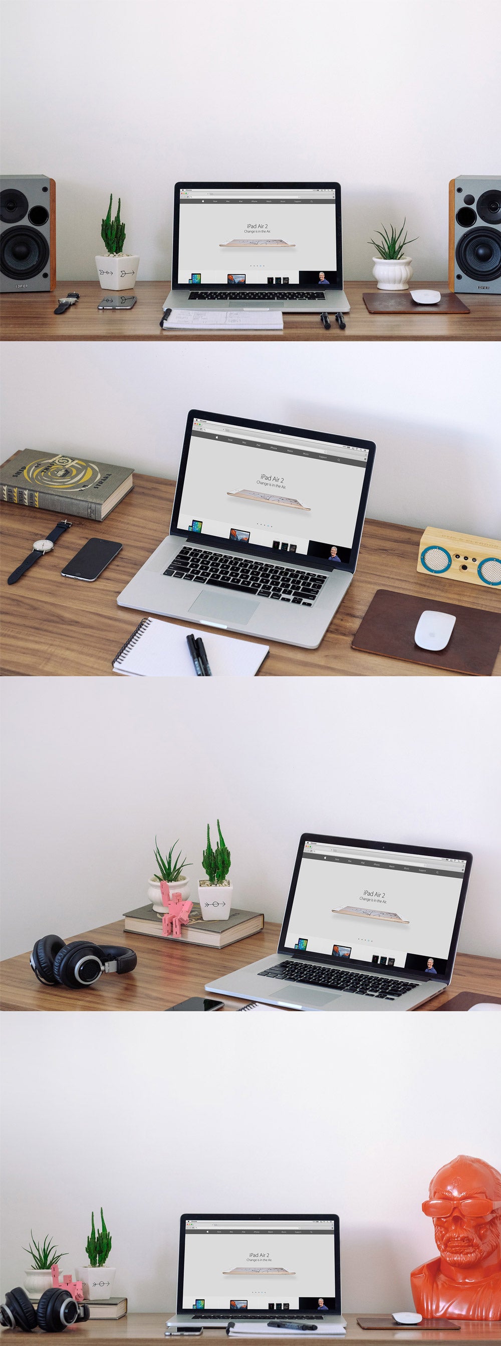 Macbook Office Table Workspace Mockup