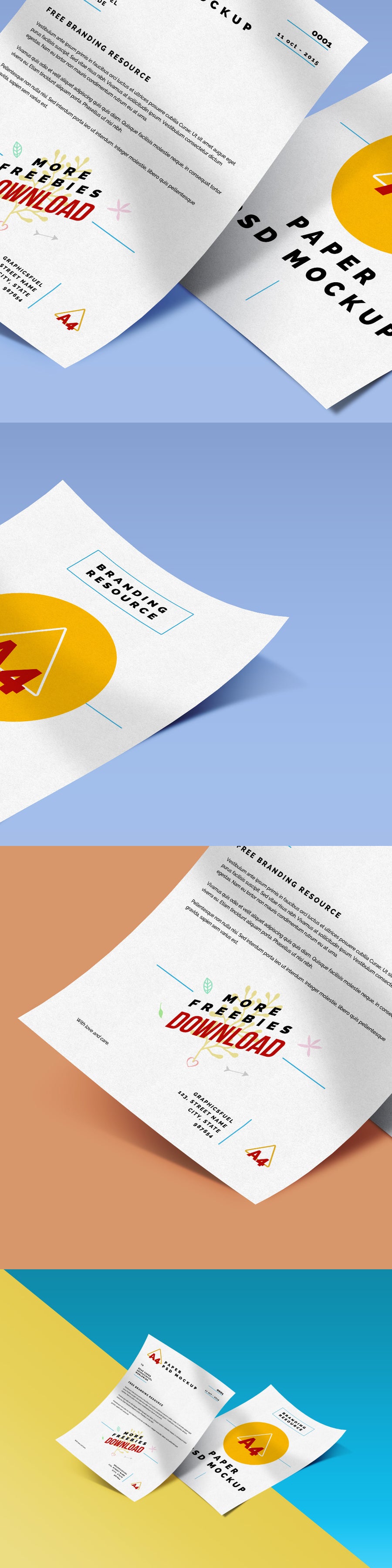A4 Paper Close-up PSD Mockup