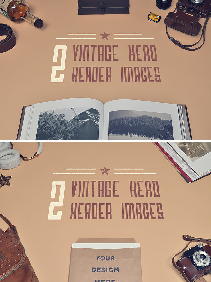 Vintage Hero Images Mockup
