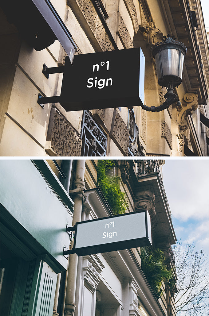 Store Heading Street Sign Logo Mockups
