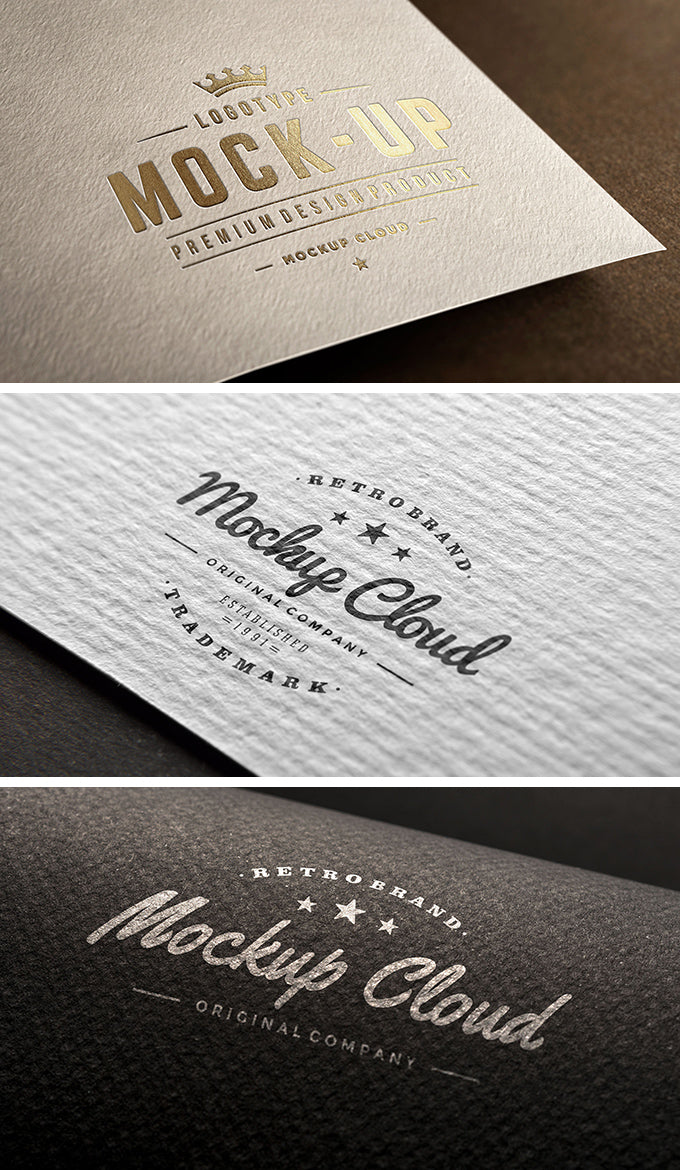 Set of 3 Close-Up Logo Mockups