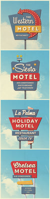 4 Vintage Retro Motel Sign Mockups