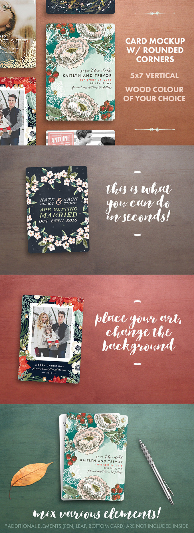 Rare Holiday Card PSD Mockup