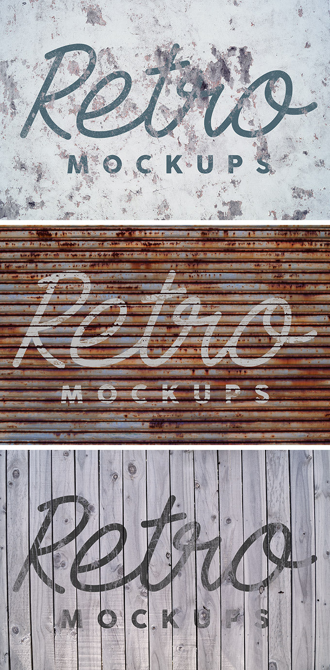 Grunge Wall Retro Text and Logo Mockups