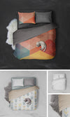 Living Room and Bed Linen Mockup Template