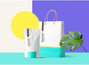 The Essential Branding Mockup Scene with Two Paper Bags