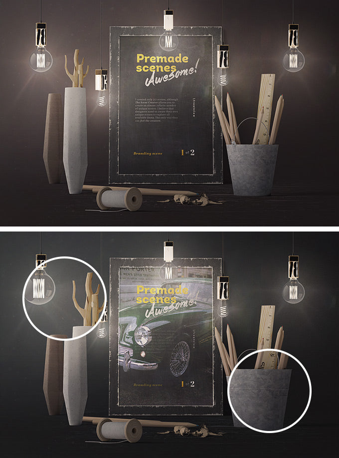 Vintage Mockup Scene Creator
