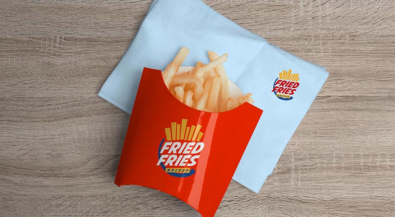 French Fries Packaging Mockup Psd