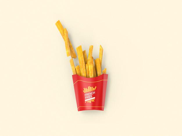 French Fries Packaging Mockup Psd
