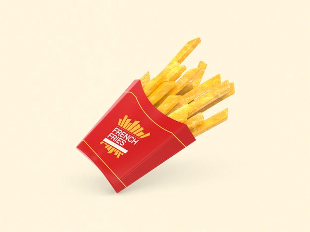 French Fries Packaging Mockup Psd