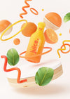 Fresh Orange Juice Mockup With Abstract Objects Psd