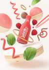 Fresh Summer Juice Mockup With Strawberries Psd