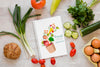 Fresh Vegetables And Notebook Mock-Up Psd