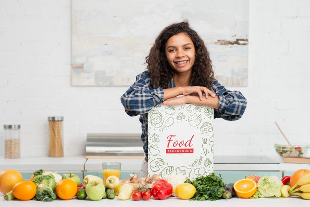 Fresh Vegetables On Table In Kitchen Psd