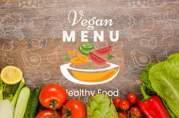 Fresh Vegetables With Vegan Menu Psd