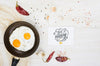 Fried Eggs Pan With Red Peppers Psd
